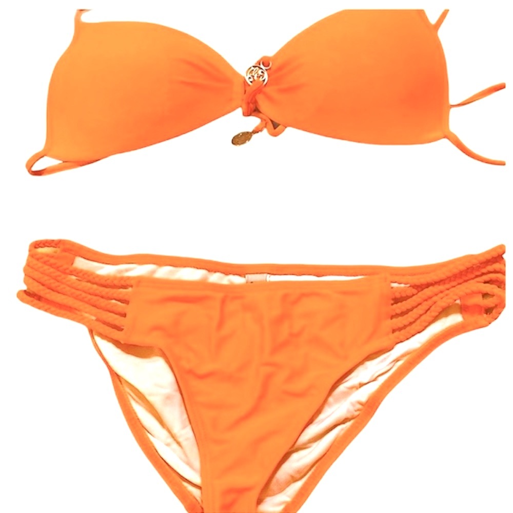 COPY - Luli Fama molded cup bright orange bikini M